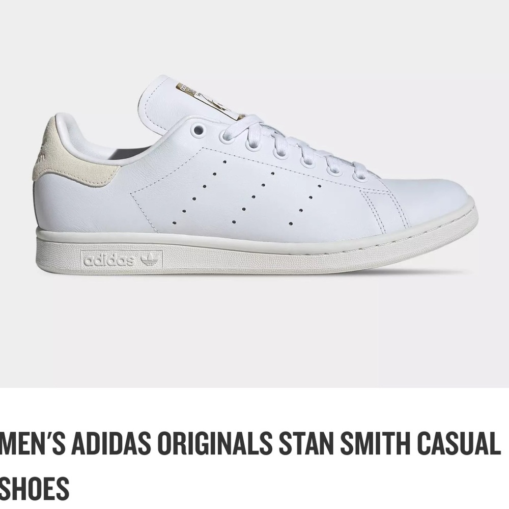 Adidas Stan Smith White and Cream Casual Shoes, size 10.5 men’s